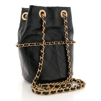 Chanel Shiny Lambskin Quilted Nauticoco Bucket Bag Black 3 of 11