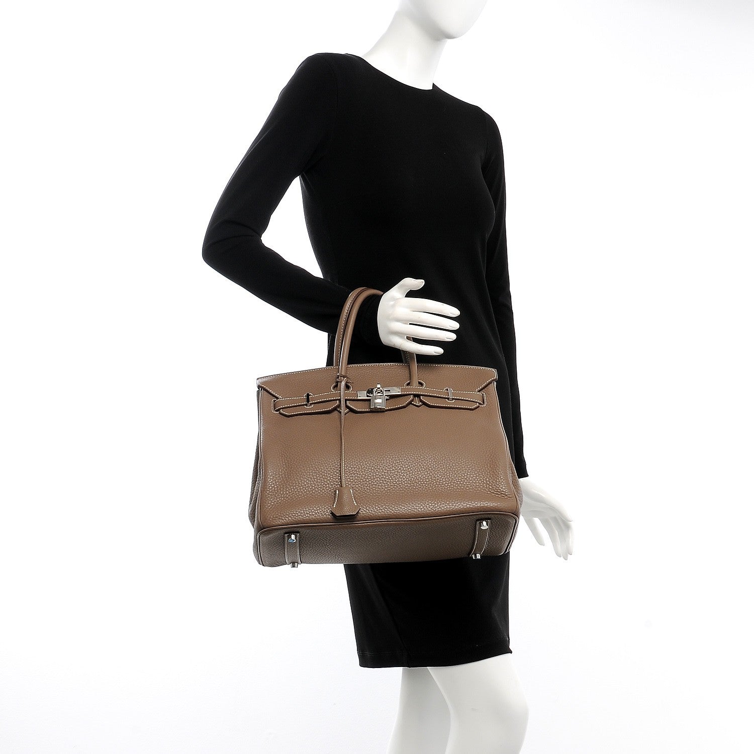 Hermes Taurillon Clemence Birkin 35 Etoupe 2 of 32