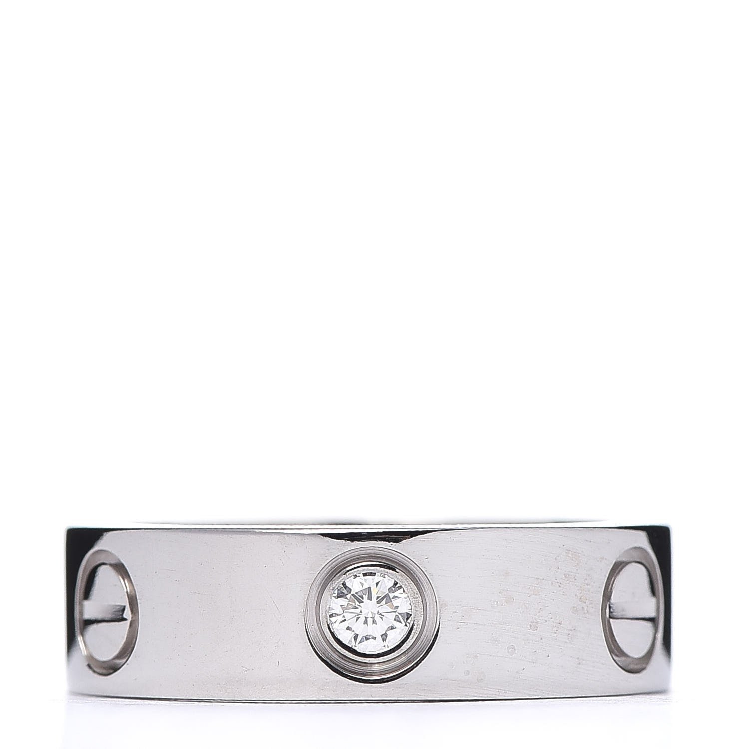 Cartier 18K White Gold 3 Diamond 5.5mm LOVE Ring 50 5.25 3 of 5