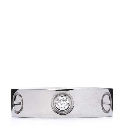 Cartier 18K White Gold 3 Diamond 5.5mm LOVE Ring 50 5.25 3 of 5