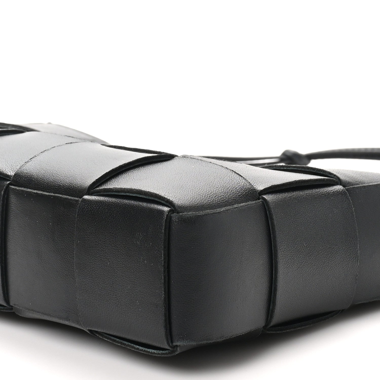 Bottega Veneta Calfskin Maxi Intrecciato Cassette Pouch On Strap Black 9 of 9