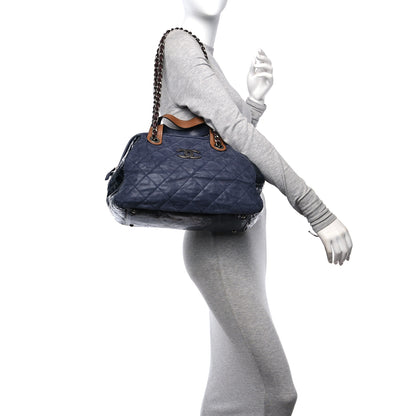 Chanel Iridescent Calfskin Quilted Large In The Mix Tote Navy 2 of 10