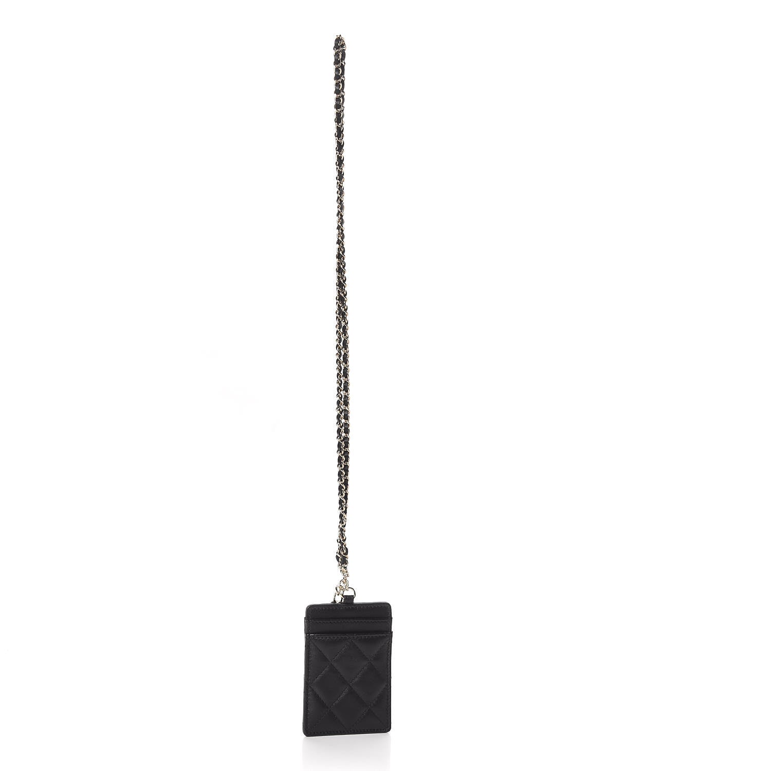 Chanel Lambskin Quilted Card Holder On Chain Black 2 of 8