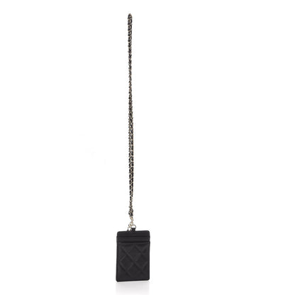 Chanel Lambskin Quilted Card Holder On Chain Black 2 of 8