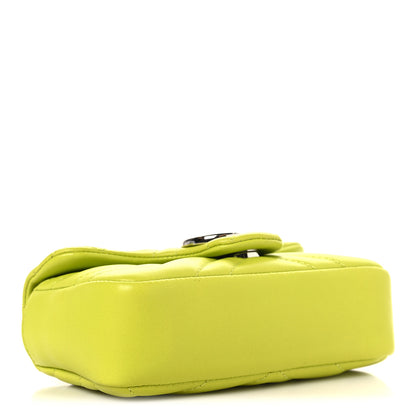 Gucci Lambskin Matelasse Mini GG Marmont Shoulder Bag Bright Green 4 of 10