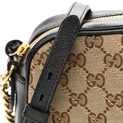 Gucci Monogram Matelasse Diagonal Small GG Marmont Chain Shoulder Bag Beige Black 12 of 12