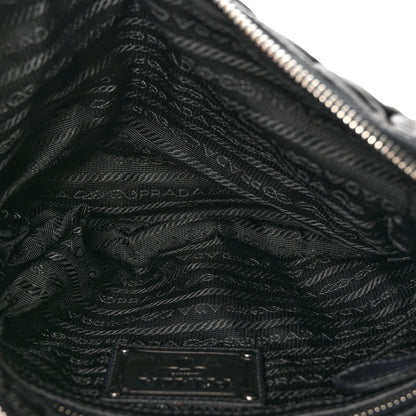 Prada Lambskin Embossed Pouch Black 5 of 6