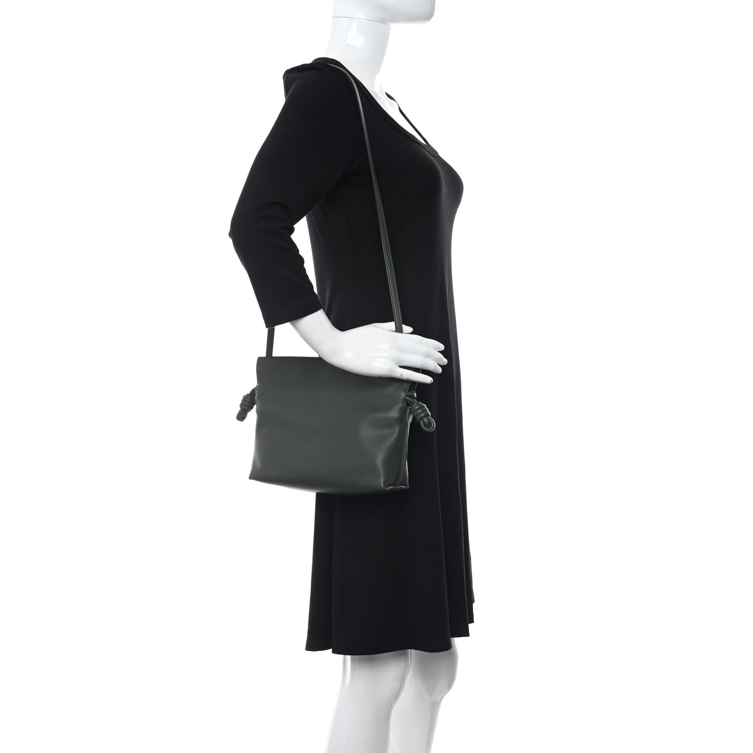 Loewe Calfskin Mini Flamenco Knot Clutch Vintage Khaki 2 of 10