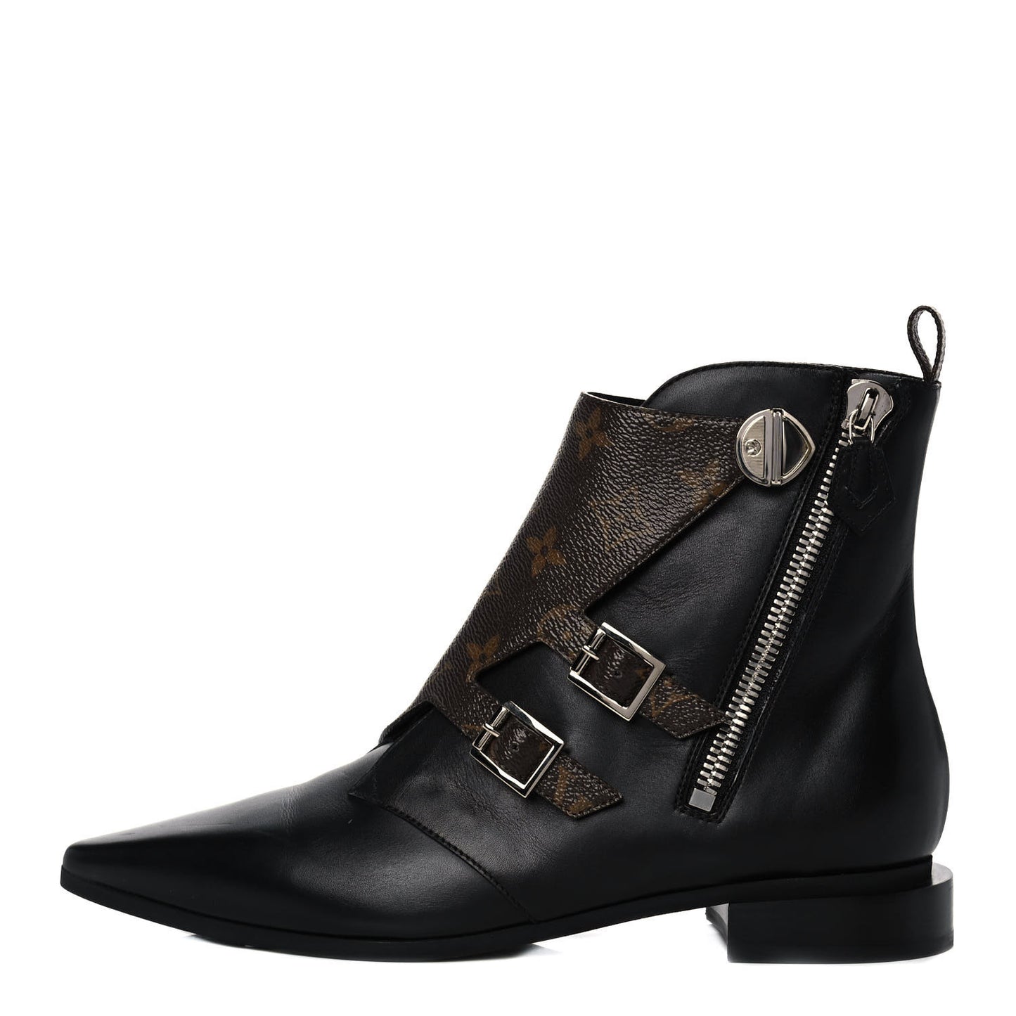Monogram Jumble Flat Ankle Boots 39 Black