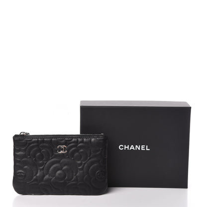 Chanel Goatskin Camellia Embossed Cosmetic Pouch Black 10 of 10