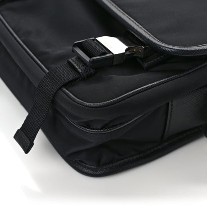 Prada Re-Nylon Saffiano Pocket Double Snap Buckle Shoulder Bag Black 11 of 12