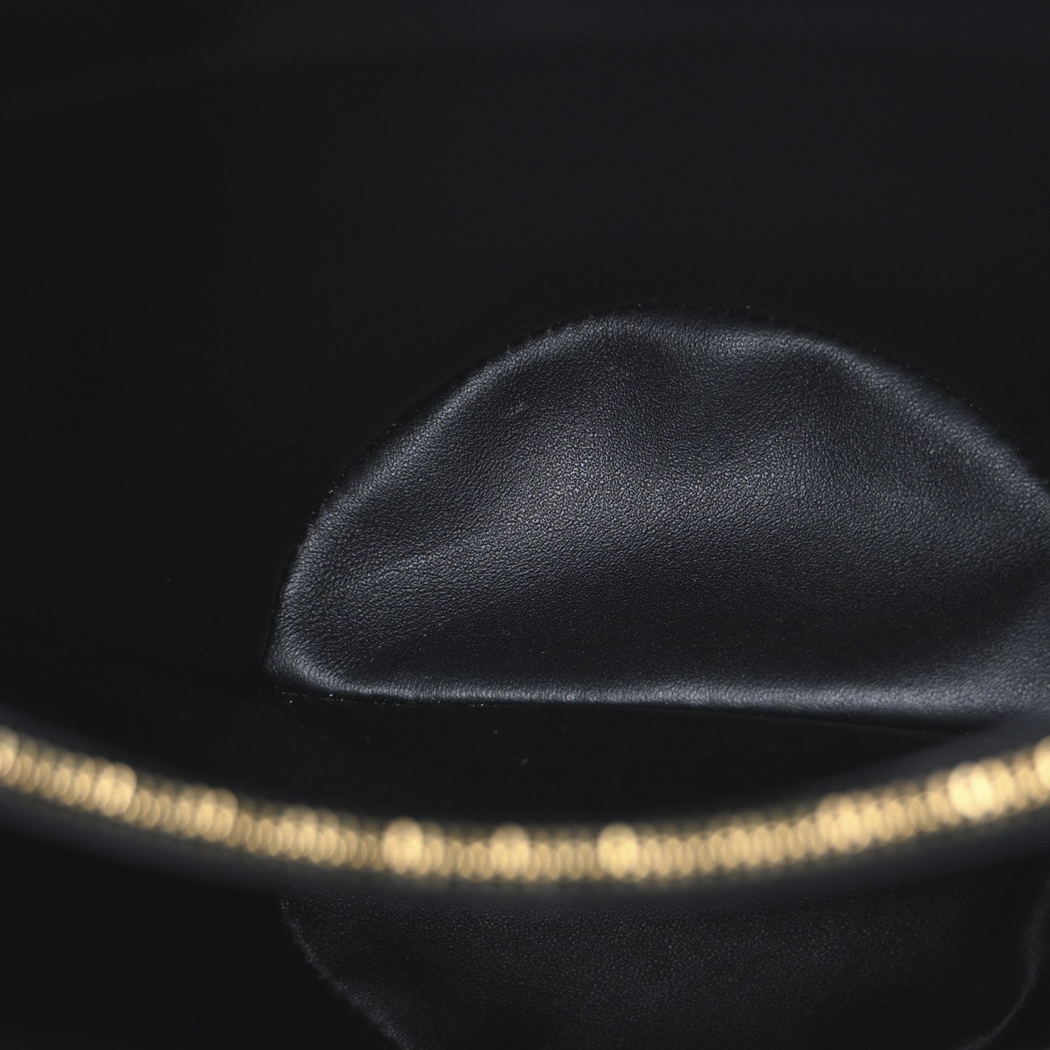 Celine Shiny Calfskin Triomphe Bucket Bag Black 5 of 12