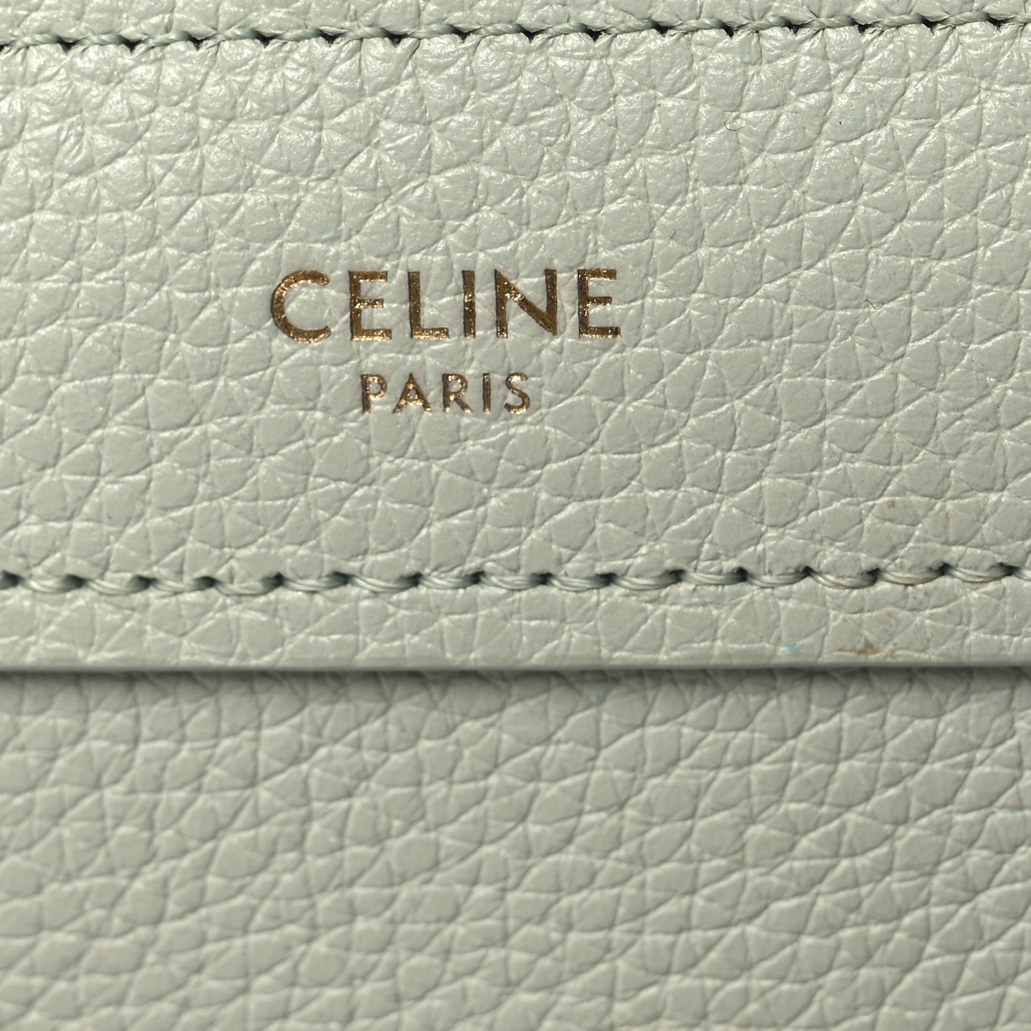 Celine Drummed Calfskin Nano Luggage Vert D'eau 6 of 14