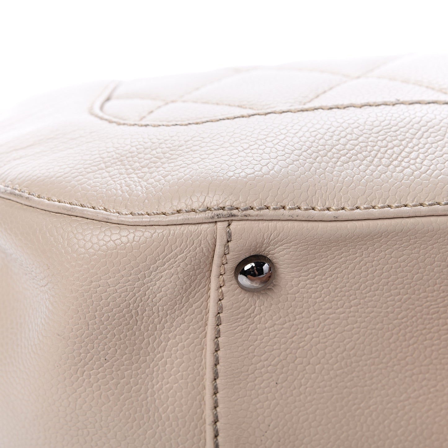 Caviar Quilted Mademoiselle Flap Bag Light Beige