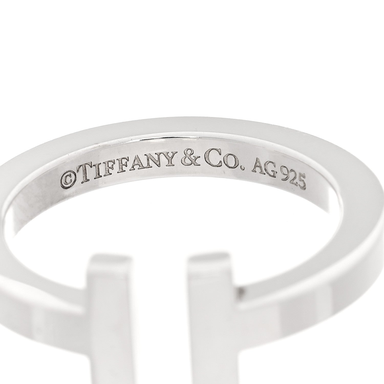 Tiffany Sterling Silver T Square Ring 53 6.5 4 of 4