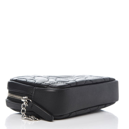 Chanel Caviar Camellia Embossed Small Cosmetic Case Black 4 of 7