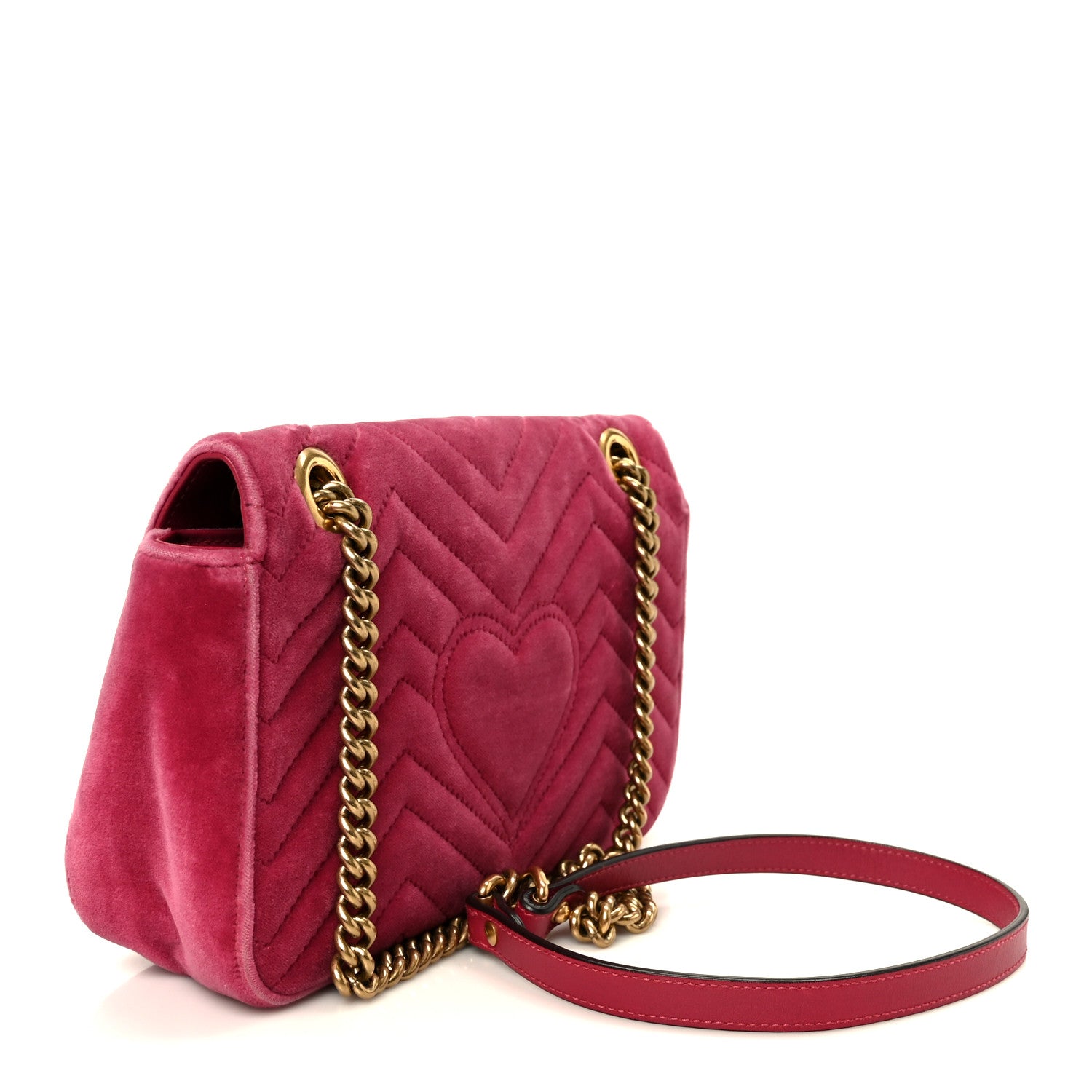 Gucci Velvet Matelasse Small GG Marmont Shoulder Bag Light Raspberry Rose 3 of 10