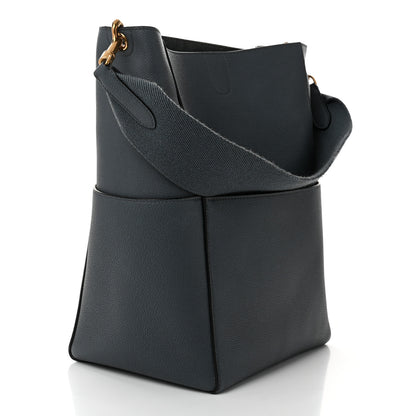 Celine Soft Grained Calfskin Sangle Bucket Bag Petrol 3 of 9