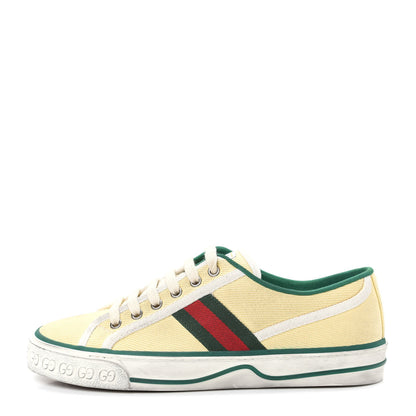 Gucci Canvas Web Womens 1977 Tennis Sneakers 39.5 Burro Mystic White 1 of 10