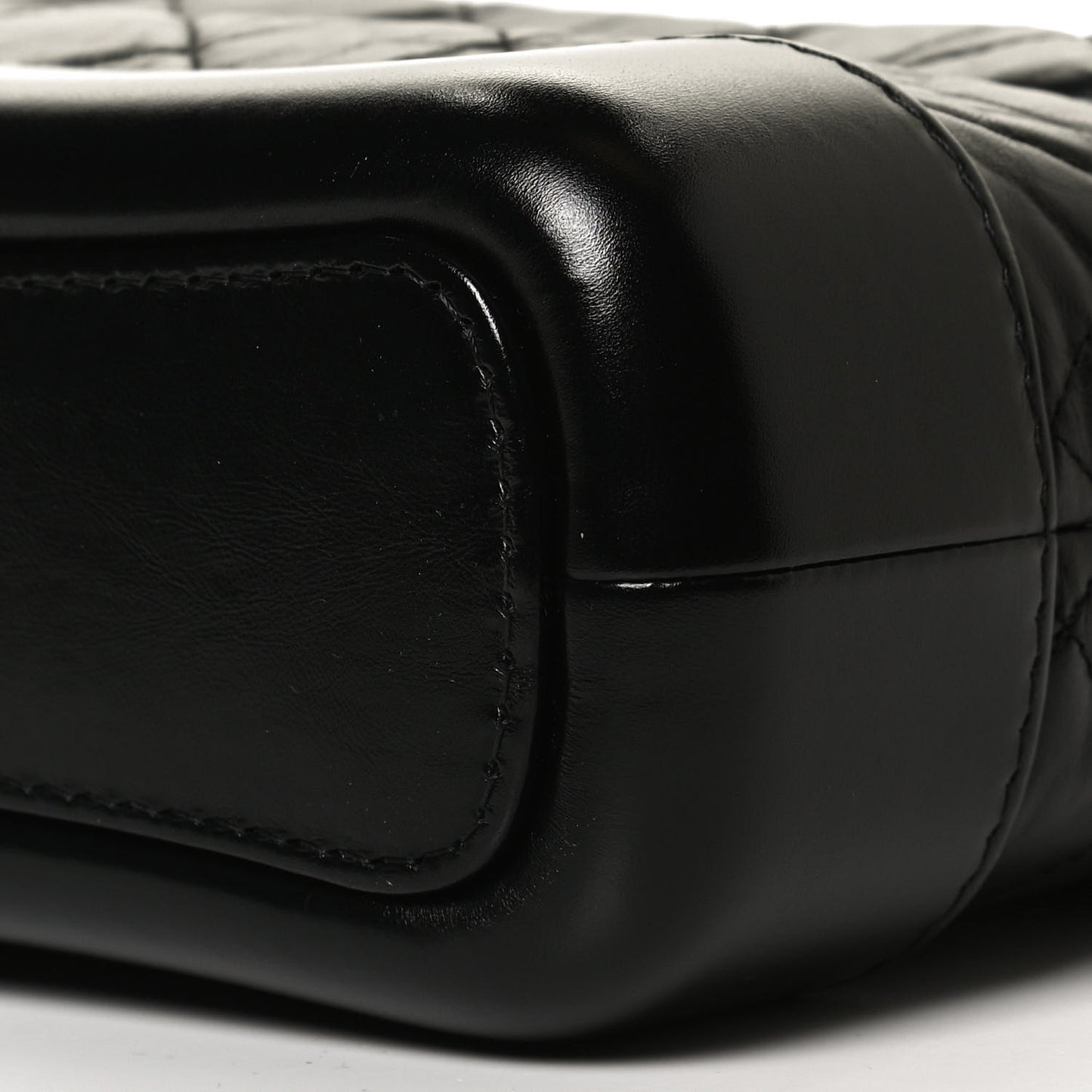 Aged Calfskin Quilted Small Gabrielle Hobo Black