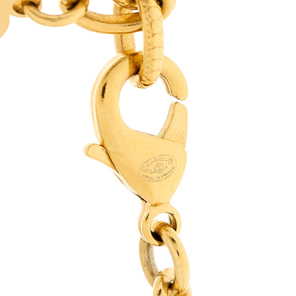 Chanel Crystal Chain Link CC Choker Necklace Gold 4 of 5