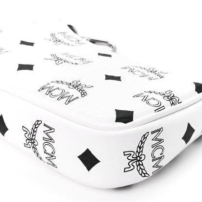 MCM Visetos Multi Pochette Black White Cognac 9 of 9