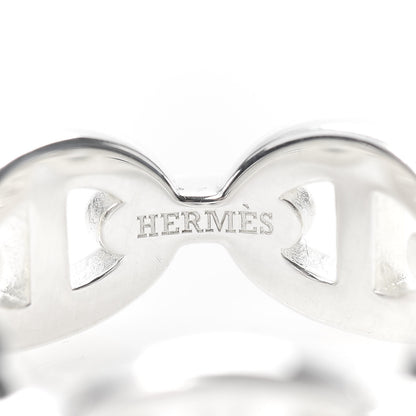 Hermes Sterling Silver PM Chaine d'Ancre Enchainee Band Ring 52 6 4 of 9