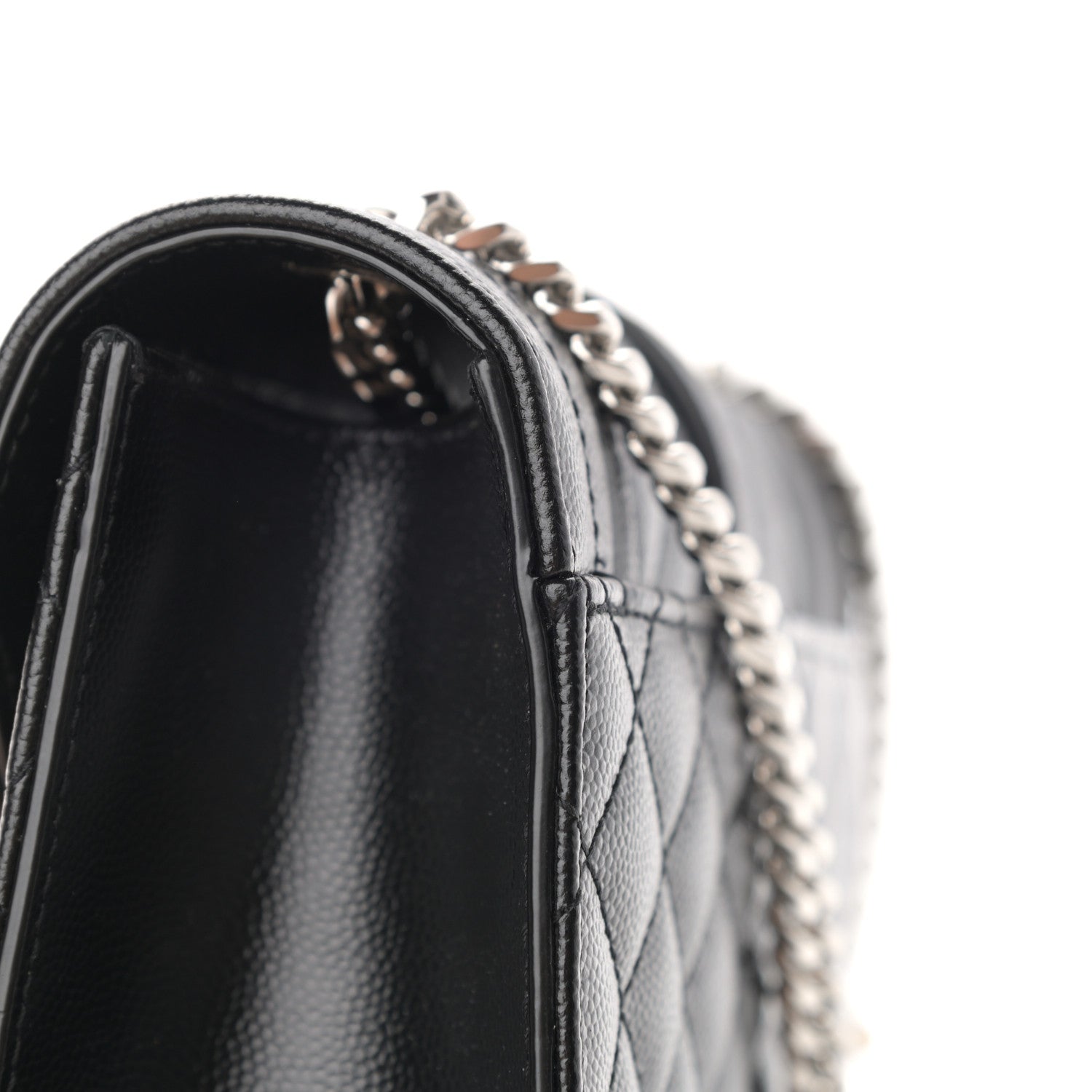 Saint Laurent Grain De Poudre Textured Mixed Matelasse Triquilt Small Monogram Satchel Black 12 of 12