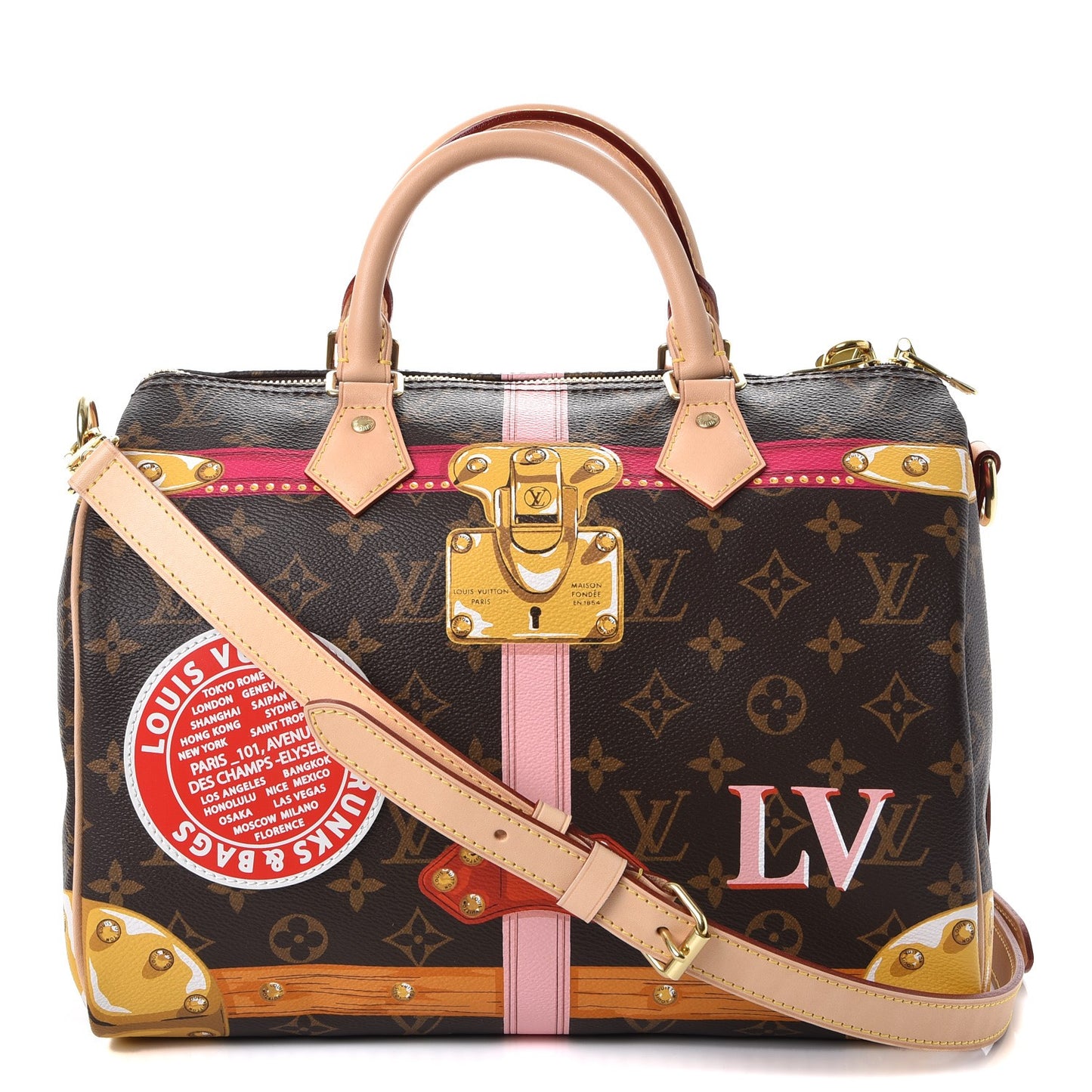 Monogram Summer Trunks Speedy Bandouliere 30