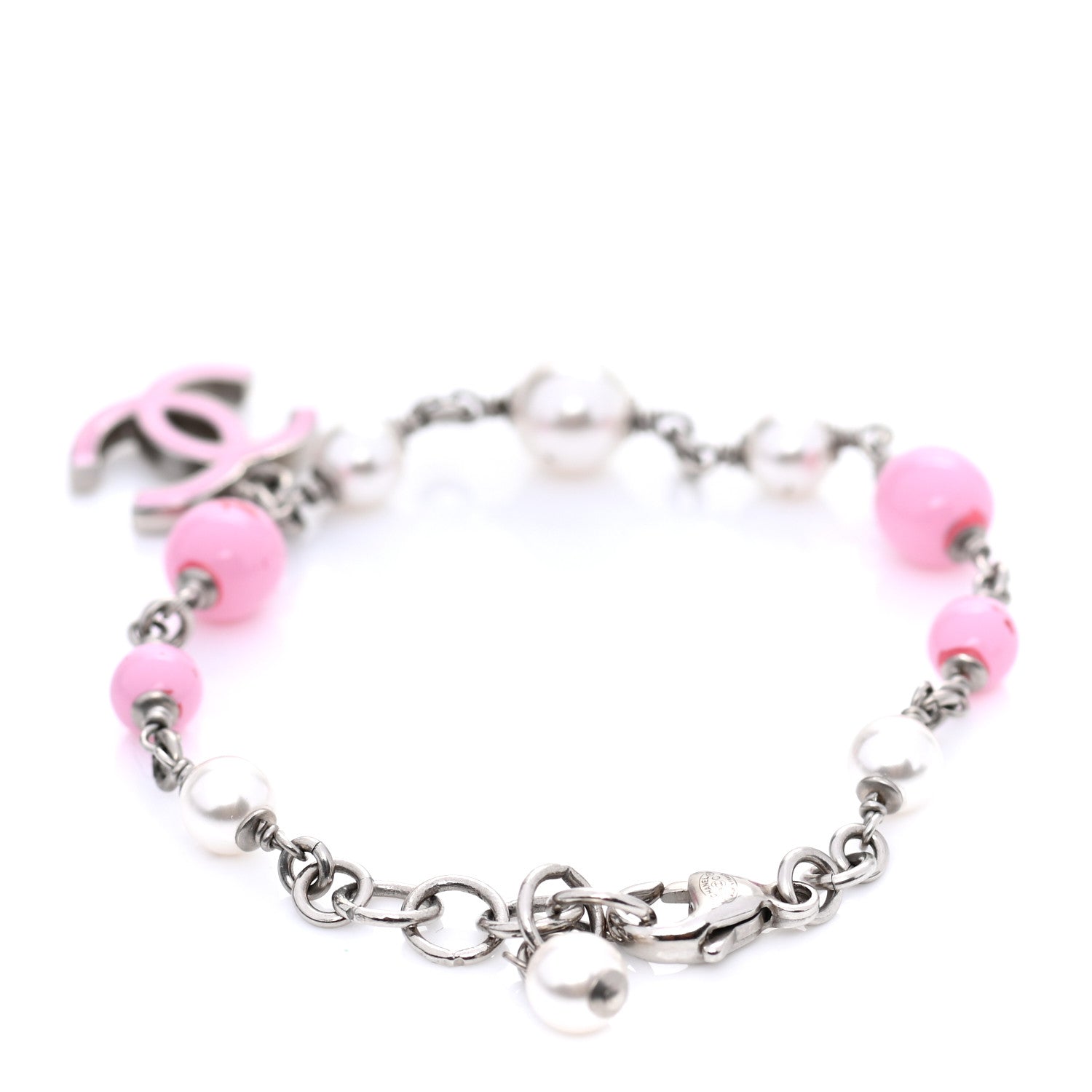 Chanel Pearl Enamel CC Bracelet Pink 3 of 5