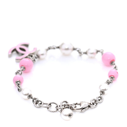 Chanel Pearl Enamel CC Bracelet Pink 3 of 5