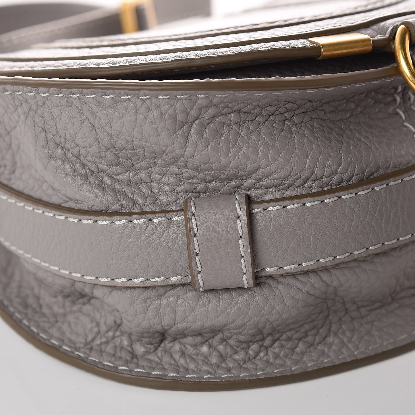 Calfskin Mini Marcie Round Crossbody Bag Cashmere Grey