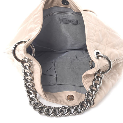 Chanel Calfskin Coco Pleats Hobo Beige 5 of 12