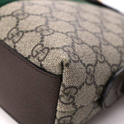 Gucci GG Supreme Monogram Textured Dollar Calfskin Web Small Ophidia Dome Shoulder Bag Beige Ebony New Acero 9 of 11