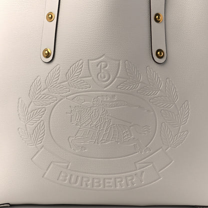 Burberry Calfskin Crest Embossed Small Tote Limestone 8 of 11