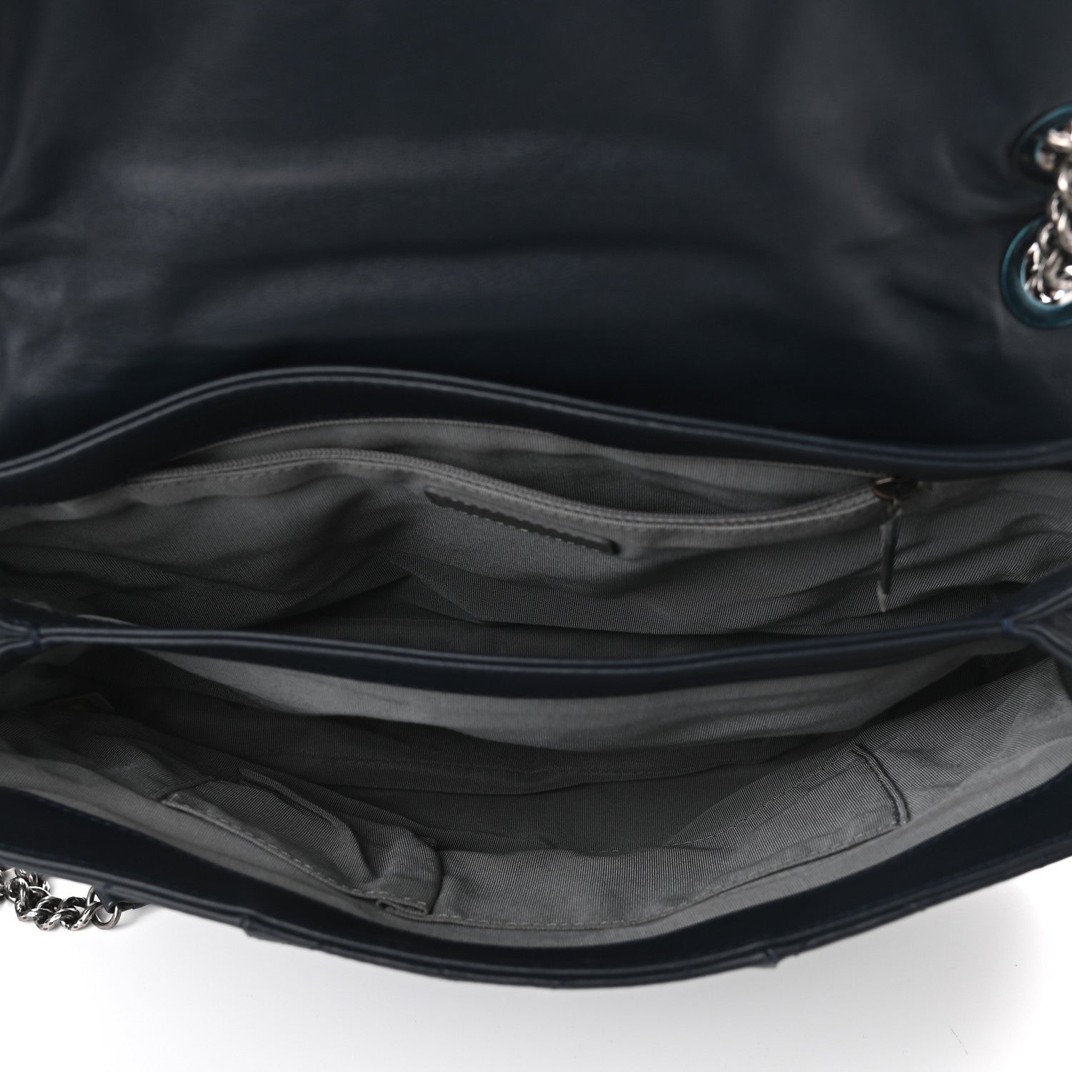 Chanel Calfskin Quilted Coco Pleats Flap Dark Navy Blue 5 of 10