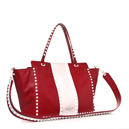 Valentino Garavani Vitello Colorblock Free Rockstud Tote Rosso Valentino White 3 of 16