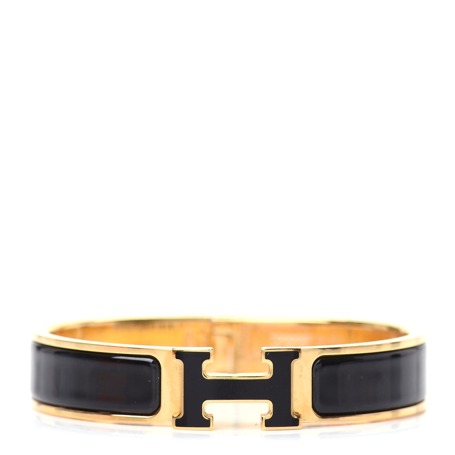 Enamel Narrow Clic Clac H Bracelet PM Black