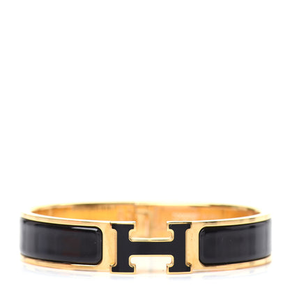 Hermes Enamel Narrow Clic Clac H Bracelet PM Black 1 of 5