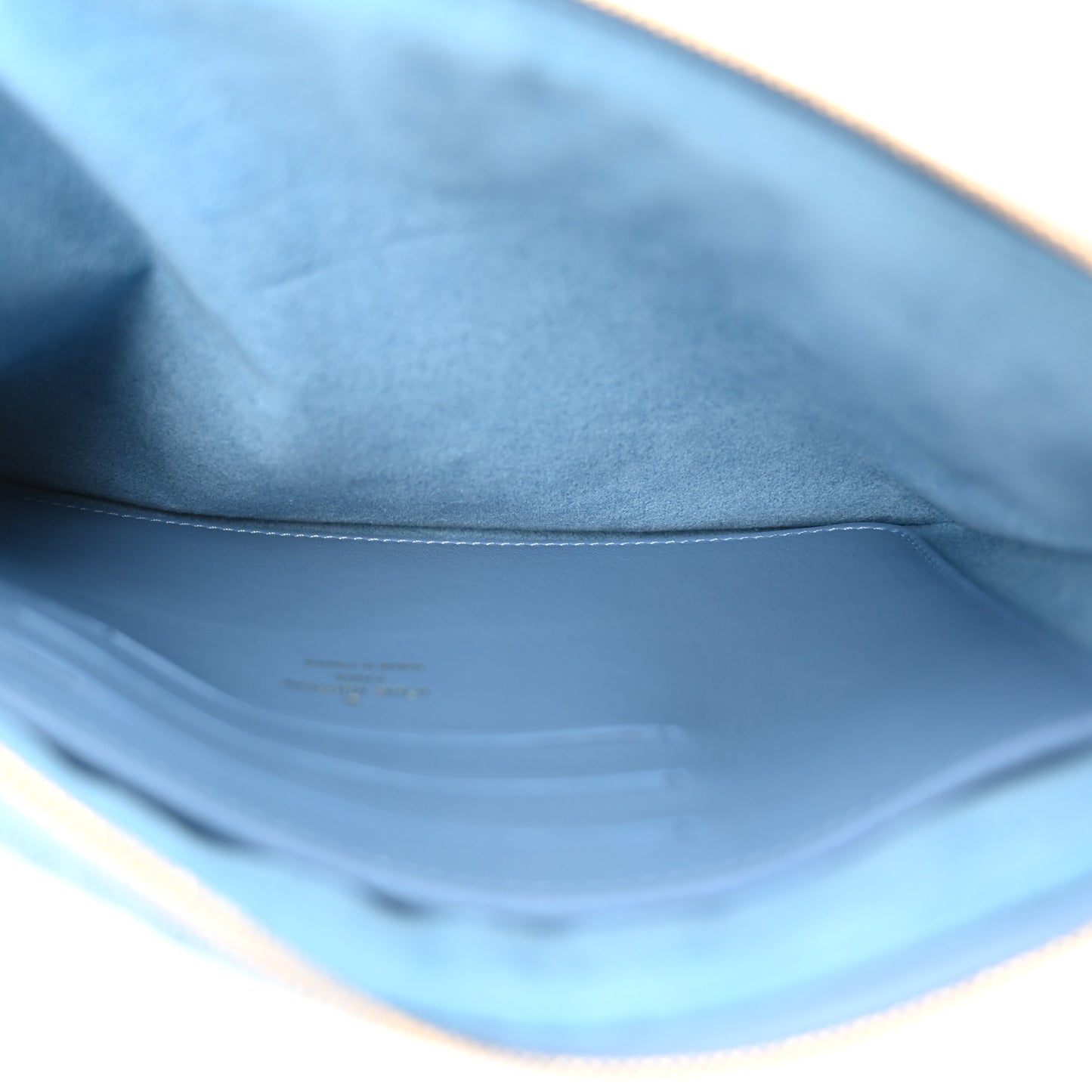 Embroidered Monogram Denim New Wave Zipped Pochette Blue