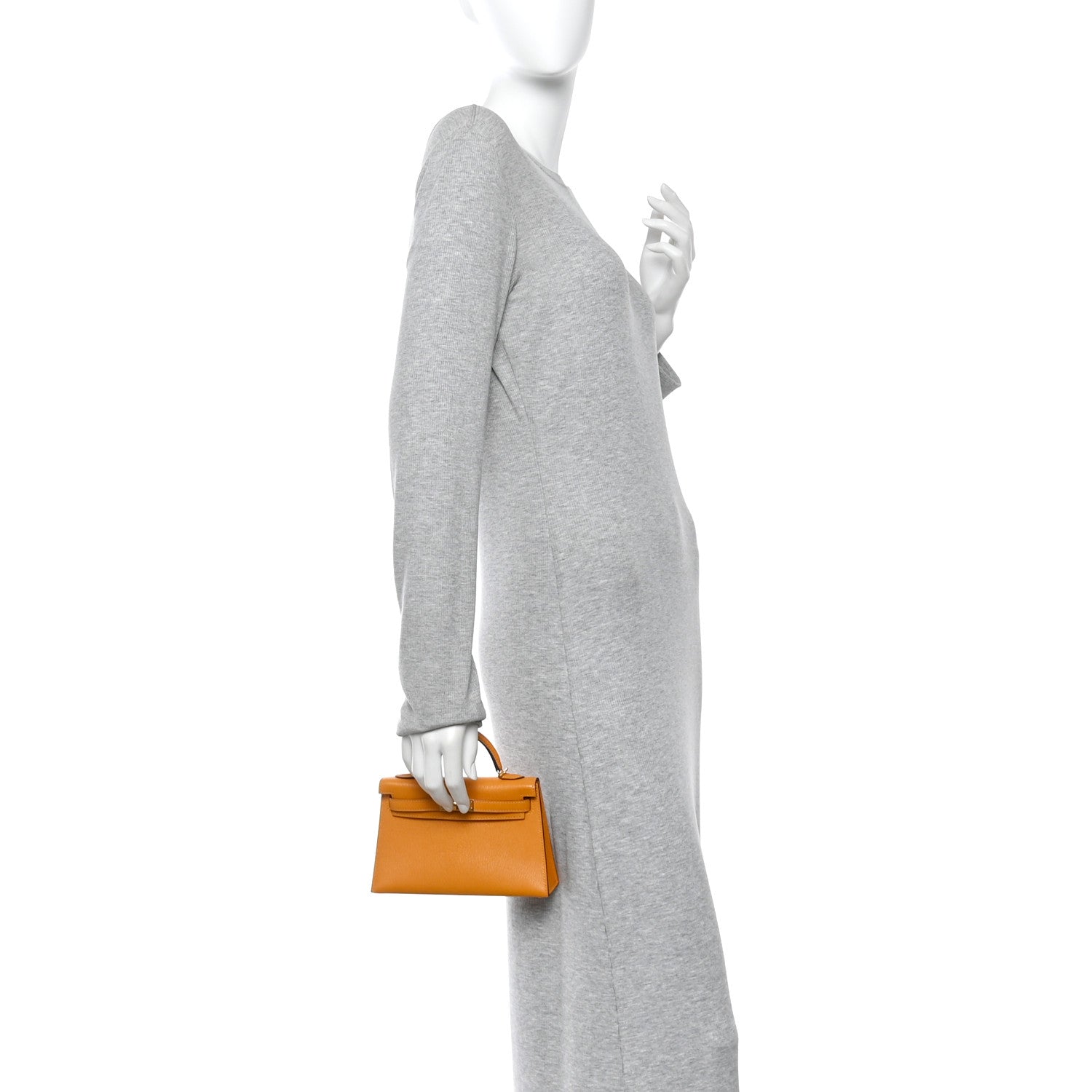 Hermes Chevre Chamkila Mini Kelly Sellier 20 Jaune D'or 2 of 11