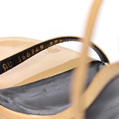 Saint Laurent Patent Jane 120 Ankle Strap Sandals 39.5 Beige 10 of 17