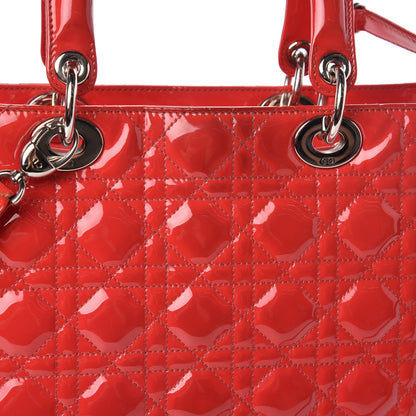 Christian Dior Patent Cannage Large Lady Dior Red 20 of 28