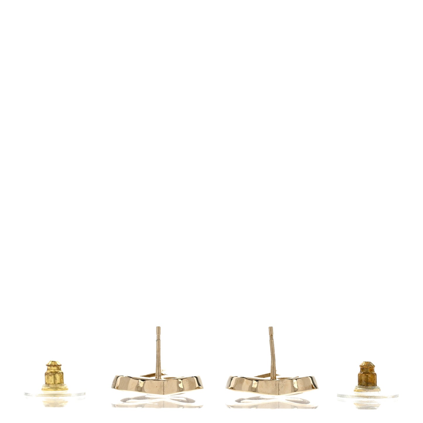 Metal CC Heart Coco In Love Earrings Gold