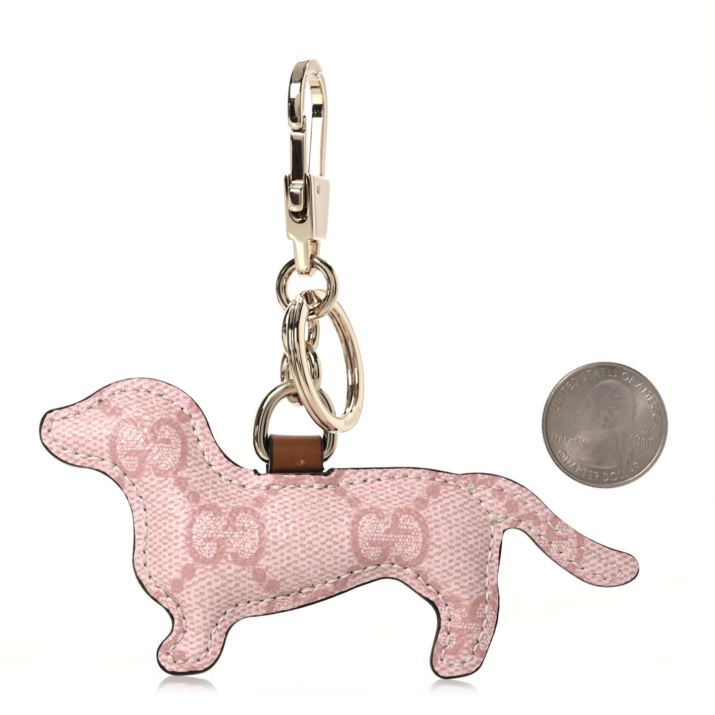GG Supreme Monogram Dog Shaped Bag Charm Light Pink