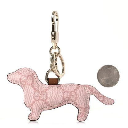 Gucci GG Supreme Monogram Dog Shaped Bag Charm Light Pink 2 of 6