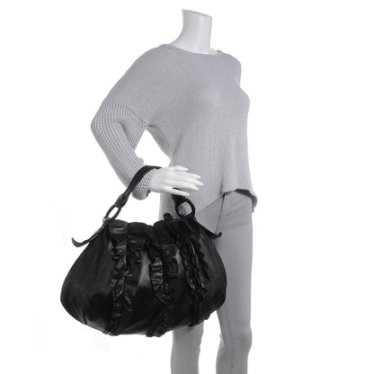 Prada Nappa Ruffle Bag Black 2 of 9