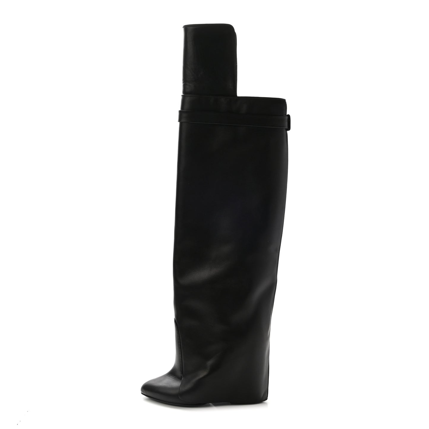 Calfskin Shark Look Over The Knee Boots 36 Black