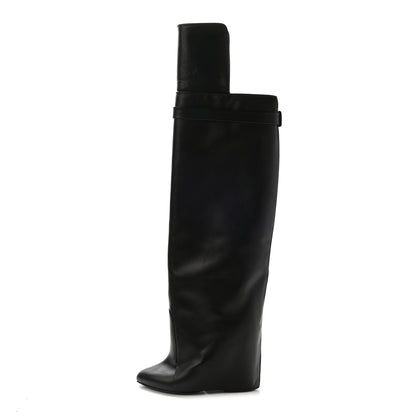 Givenchy Calfskin Shark Look Over The Knee Boots 36 Black 1 of 19