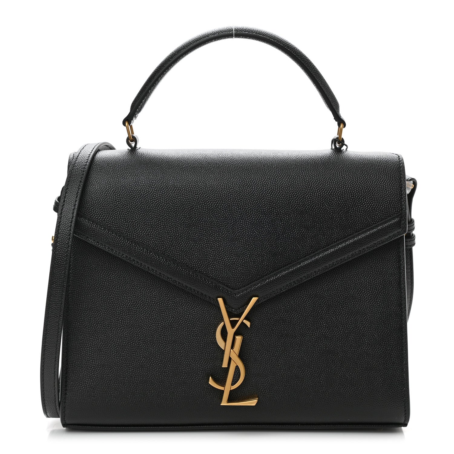 Saint Laurent Grain de Poudre Medium Classic Monogram Cassandra Top Handle Black 1 of 9